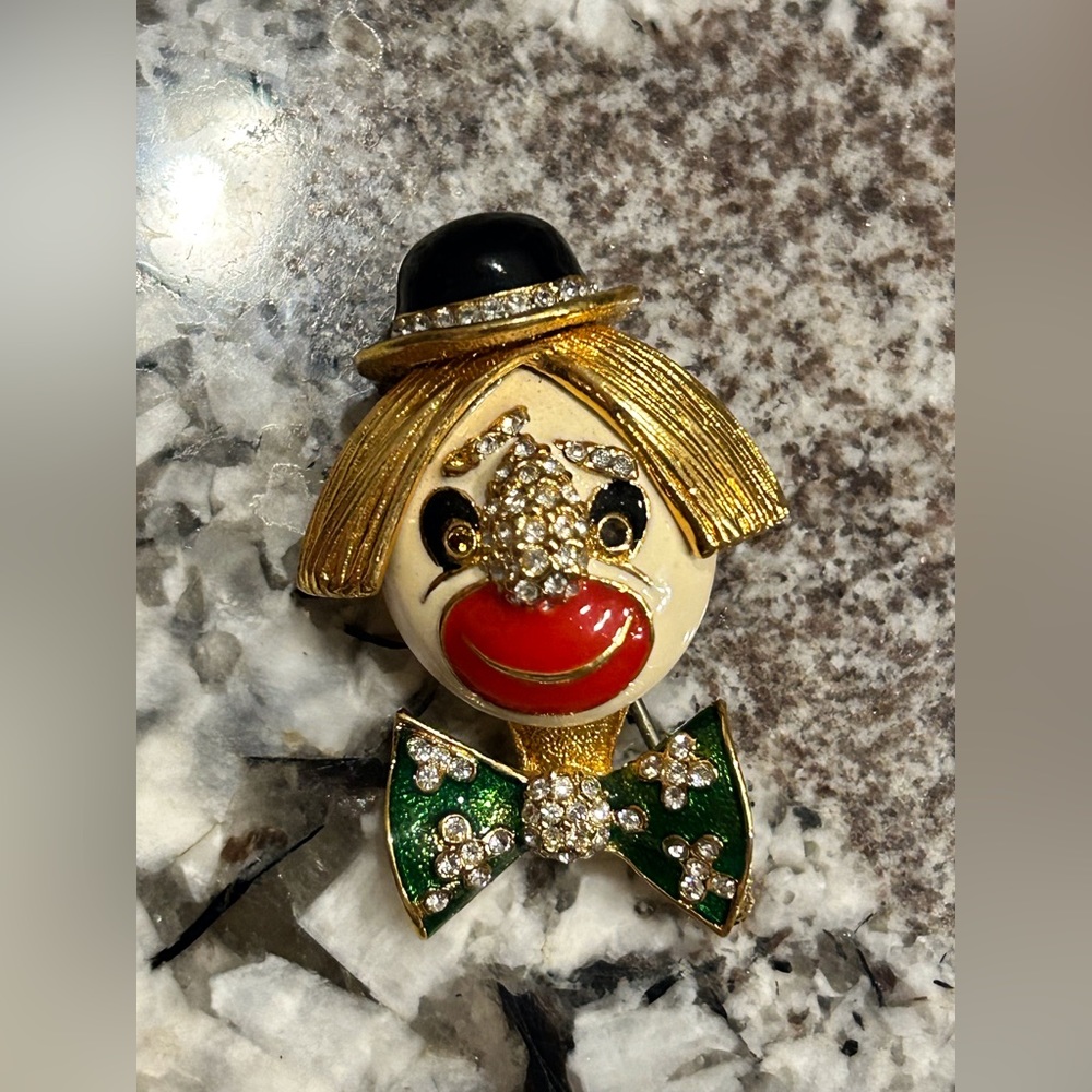 Ciner  Coco the Clown Vintage Brooch